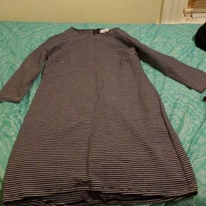 Knee length blue/white stripped dress